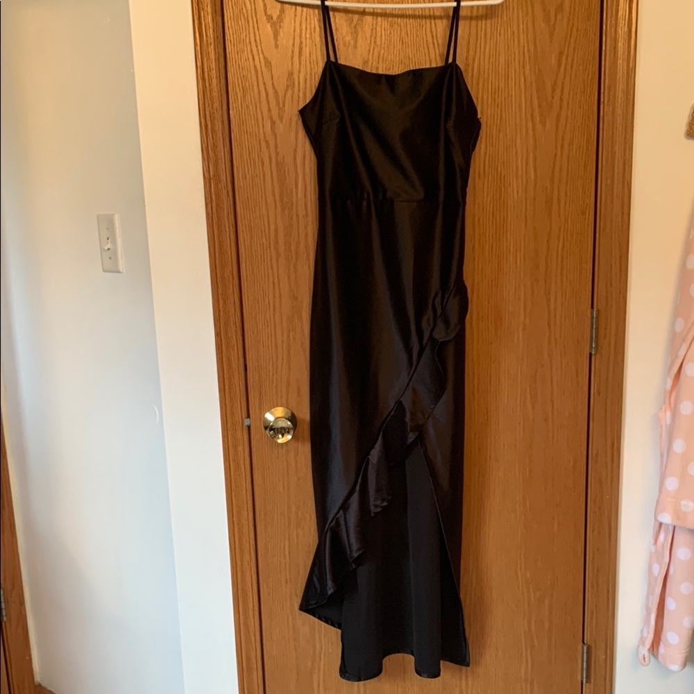 Elegant Black Evening Dress spandex fabric